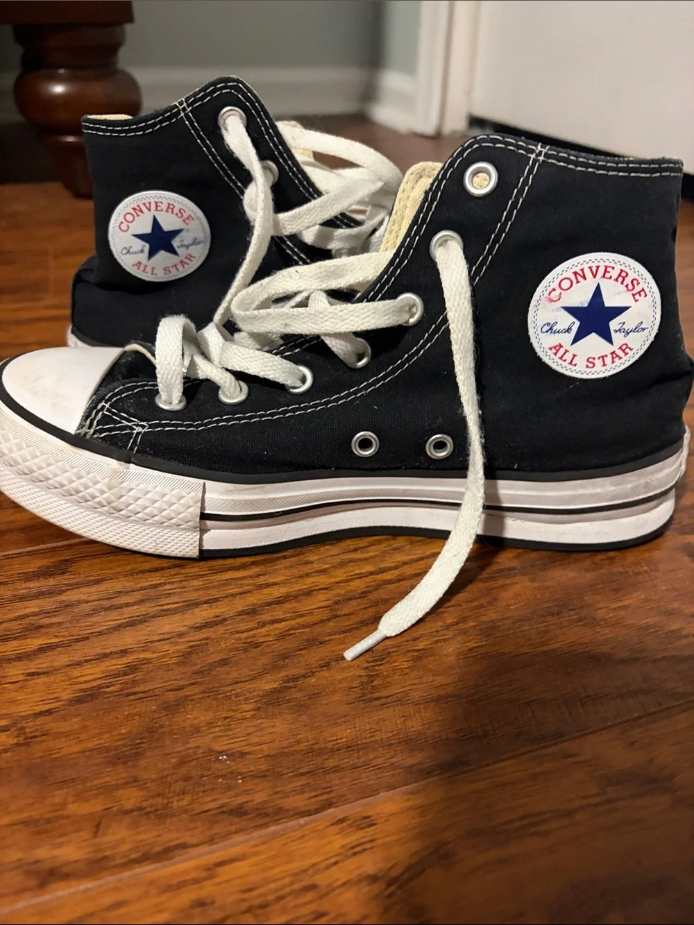 Converse Kids' Black High-Top Sneakers with White Accents
